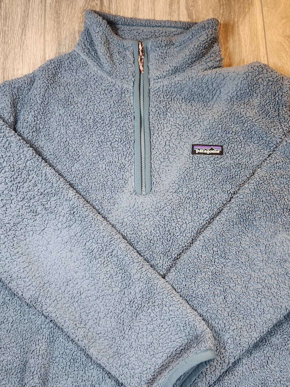 Patagonia Womens Blue Quarter-Zip Retro Pile Fleece